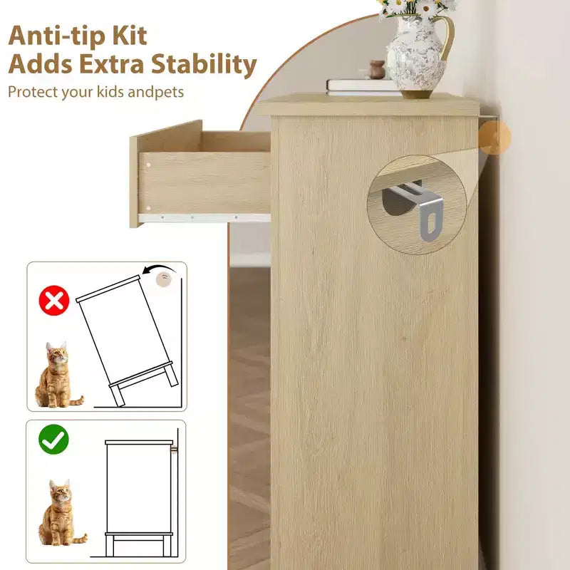 Garvee 4 Cassettiera per Camera da Letto, Cassettiera Alta 34,8" con Cassetti per Armadio in Legno Indipendente per Soggiorno, Camera da Letto