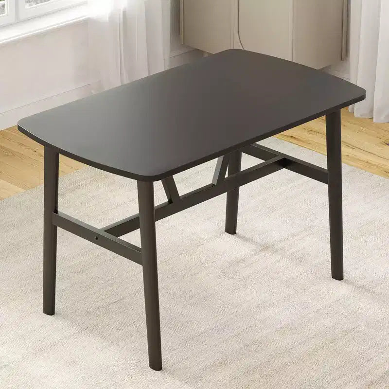 PexFix Tavolo da pranzo 47 per 4-6 persone, tavolo da cucina in legno, tavolo da pranzo moderno con robusto telaio in metallo per sala da pranzo, cucina, nero