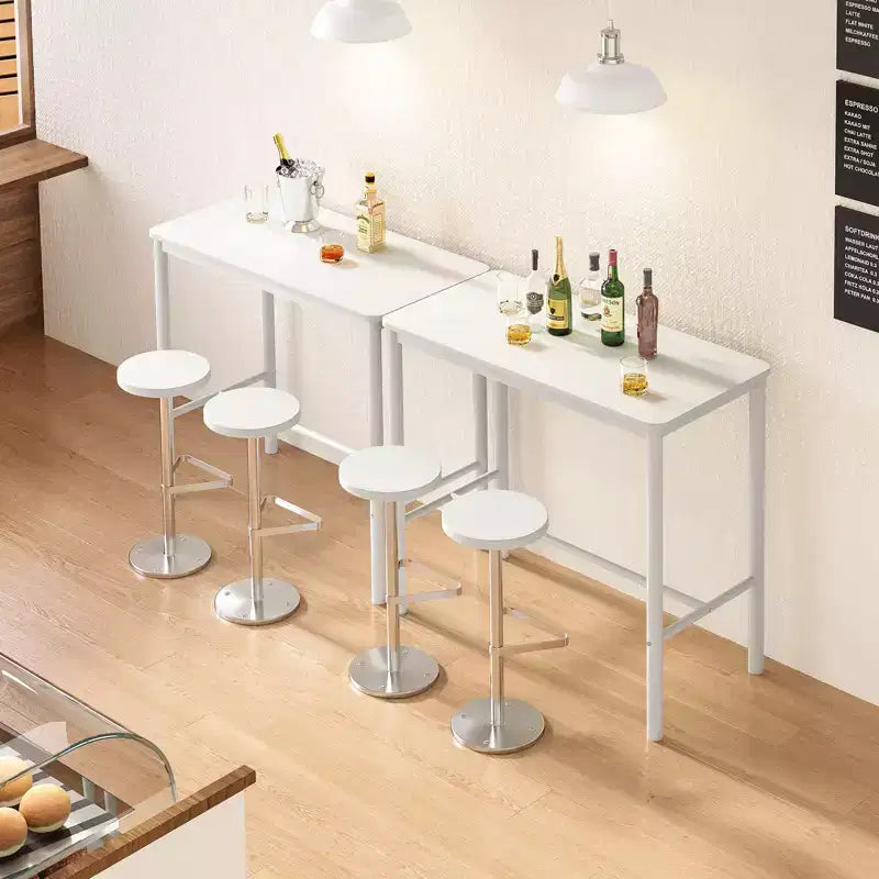 PexFix 47 Tavolo Alto da Bar Rettangolare Bianco Tavoli da Pranzo Alti da Bancone per Cucina, Caffetteria e Studio