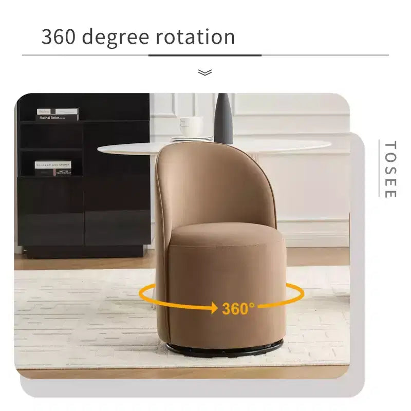 Sedie da pranzo Okak Modern 360Swivel, comode sedie da cucina in velluto con schienale a botte e cuscini spessi, sedia da trucco imbottita per camera da letto