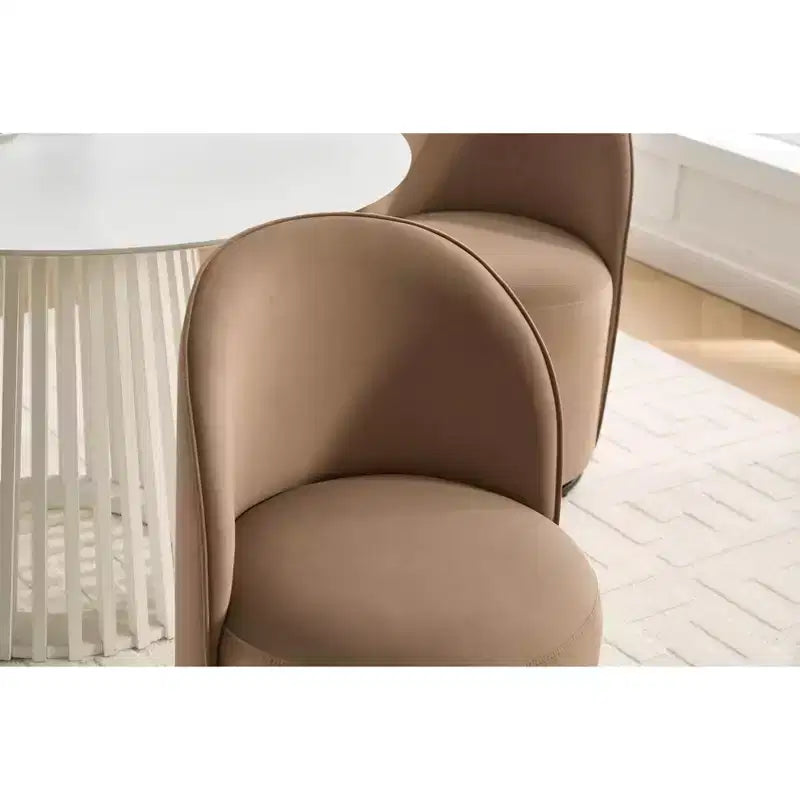 Sedie da pranzo Okak Modern 360Swivel, comode sedie da cucina in velluto con schienale a botte e cuscini spessi, sedia da trucco imbottita per camera da letto