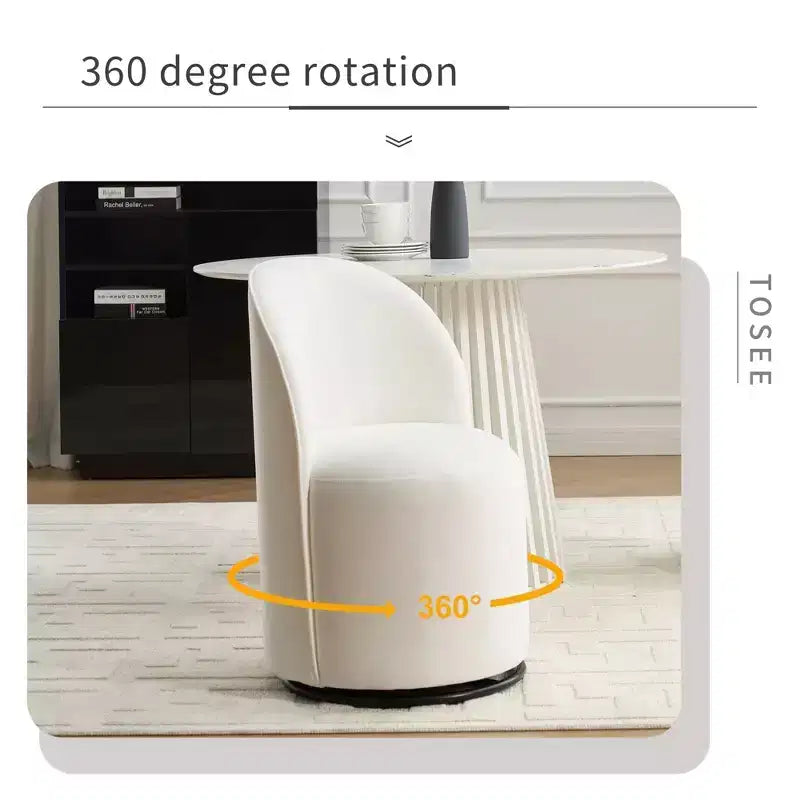 Sedie da pranzo Okak Modern 360Swivel, comode sedie da cucina in velluto con schienale a botte e cuscini spessi, sedia da trucco imbottita per camera da letto