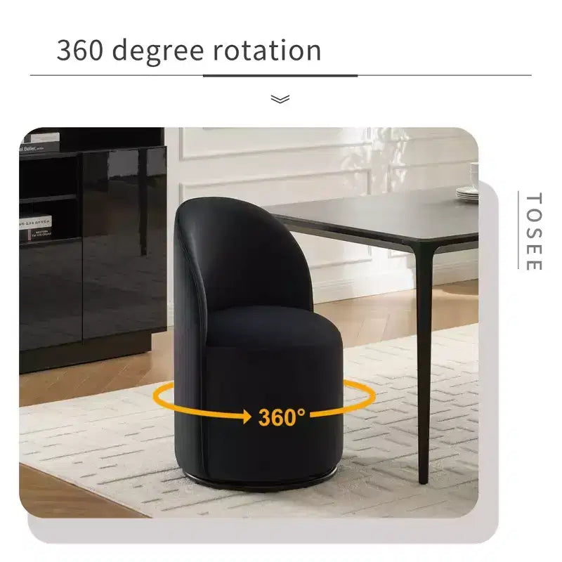 Sedie da pranzo Okak Modern 360Swivel, comode sedie da cucina in velluto con schienale a botte e cuscini spessi, sedia da trucco imbottita per camera da letto