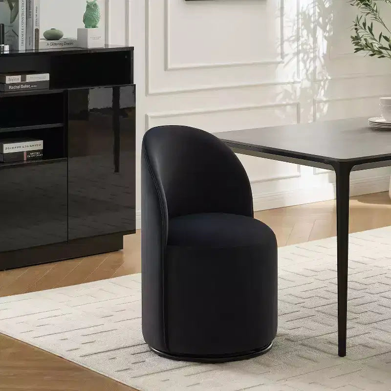 Sedie da pranzo Okak Modern 360Swivel, comode sedie da cucina in velluto con schienale a botte e cuscini spessi, sedia da trucco imbottita per camera da letto