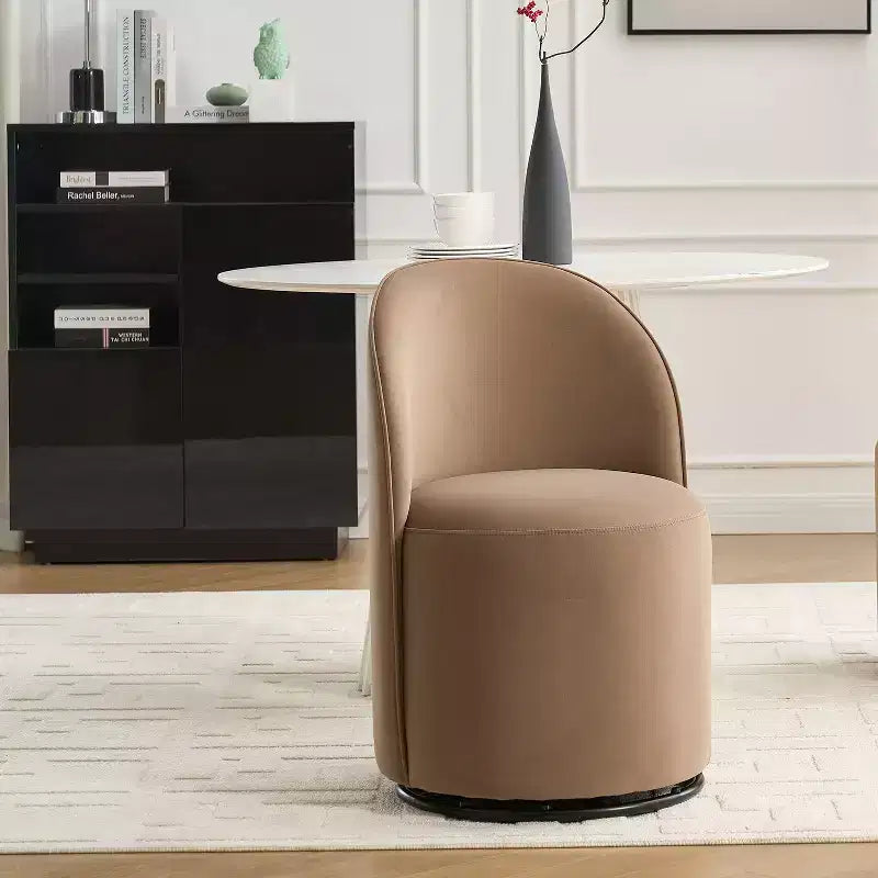 Sedie da pranzo Okak Modern 360Swivel, comode sedie da cucina in velluto con schienale a botte e cuscini spessi, sedia da trucco imbottita per camera da letto