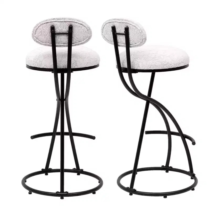 MAYEERTY Sgabelli da Bar Imbottiti Altezza Bancone, Set da 2 - Ecopelle, Poggiapiedi, Isola Cucina (Nero)