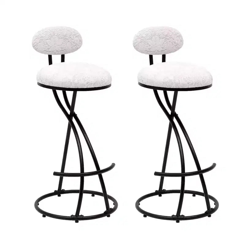 MAYEERTY Sgabelli da Bar Imbottiti Altezza Bancone, Set da 2 - Ecopelle, Poggiapiedi, Isola Cucina (Nero)