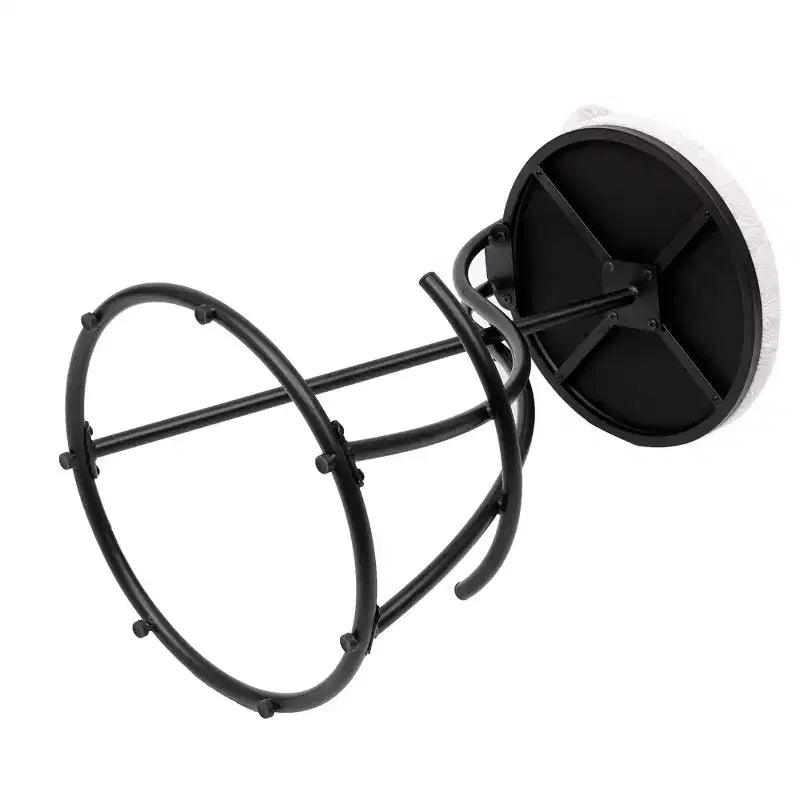 MAYEERTY Sgabelli da Bar Imbottiti Altezza Bancone, Set da 2 - Ecopelle, Poggiapiedi, Isola Cucina (Nero)