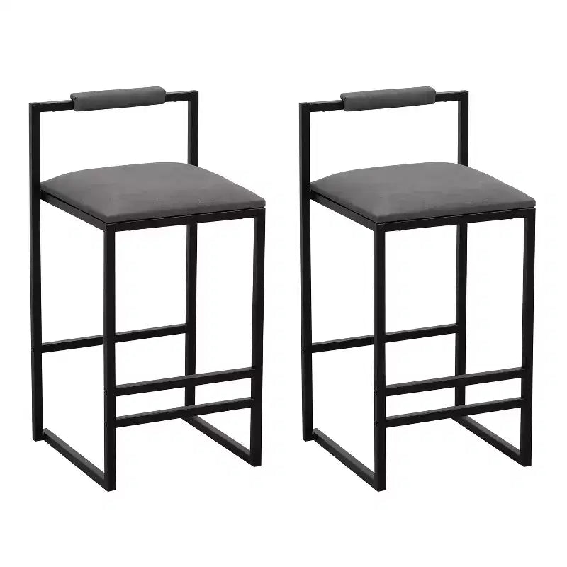 MAYEERTY Sgabelli da Bar con Schienale Set da 2 - Altezza Bancone, Pelle PU, Poggiapiedi