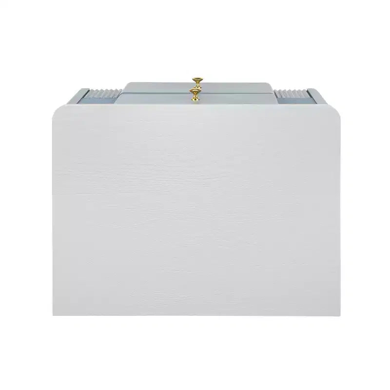 Comodino moderno minimalista Whisen con 2 cassetti, maniglie e gambe in metallo dorato, design con texture unica