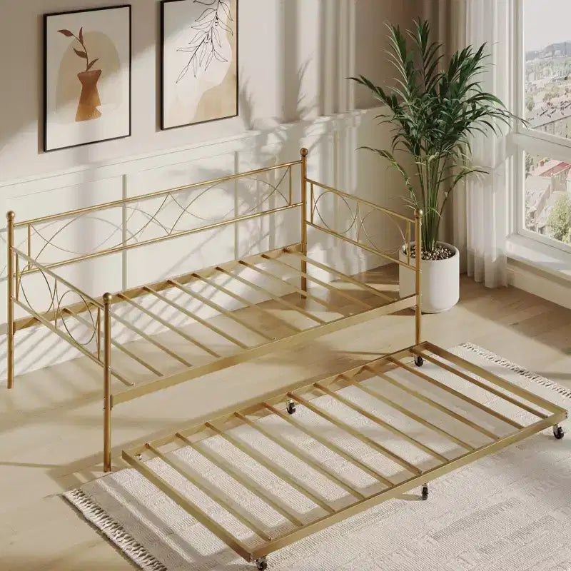 Divano letto singolo con letto estraibile, set divano letto e letto estraibile, struttura divano letto con supporto a doghe in acciaio