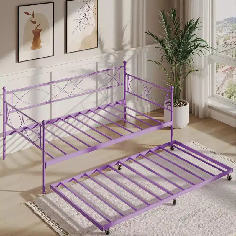 Divano letto singolo con letto estraibile, set divano letto e letto estraibile, struttura divano letto con supporto a doghe in acciaio