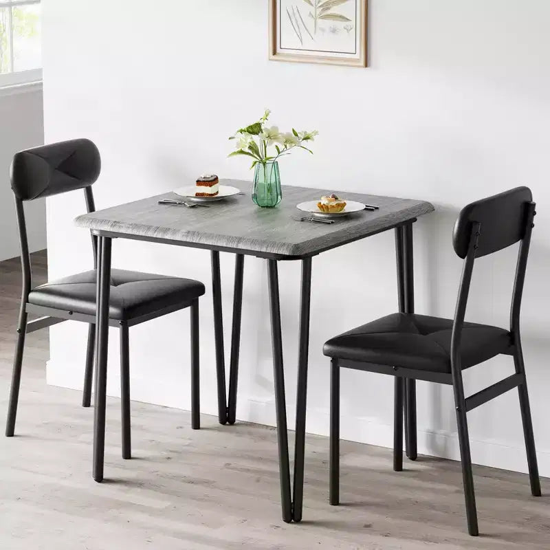 Set tavolo da pranzo Saluemeuble per 2 persone, set da pranzo da cucina di 3 pezzi, set tavolo da pranzo con 2 sedie imbottite per piccole stanze, cucine, appartamenti