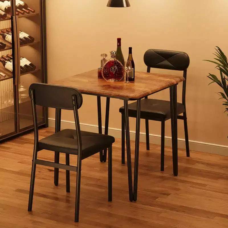 Set tavolo da pranzo Saluemeuble per 2 persone, set da pranzo da cucina di 3 pezzi, set tavolo da pranzo con 2 sedie imbottite per piccole stanze, cucine, appartamenti