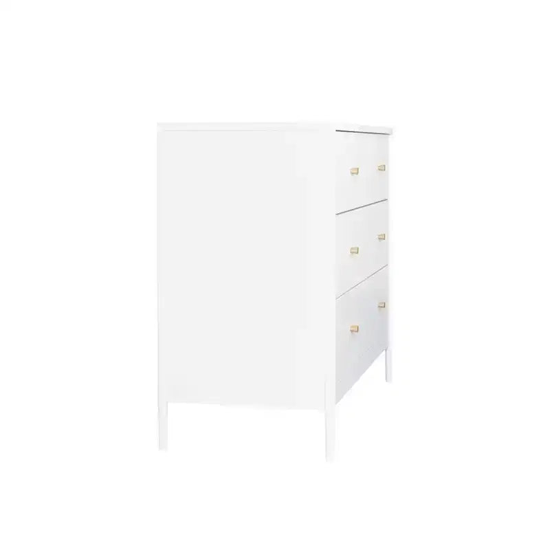 Armadio bianco a quattro cassetti per bambini, un mobile contenitore in legno adatto per camerette, asili nido e ripostigli.