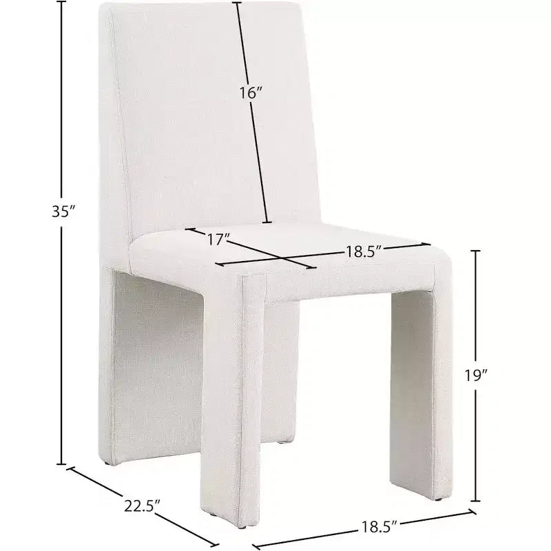 Meridian Furniture Benson Sedia da Pranzo in Tessuto Testurizzato Lino, Set da 2