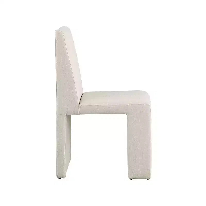 Meridian Furniture Benson Sedia da Pranzo in Tessuto Testurizzato Lino, Set da 2