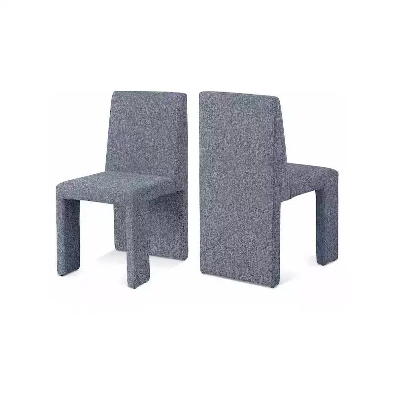 Meridian Furniture Benson Sedia da Pranzo in Tessuto Testurizzato Lino, Set da 2