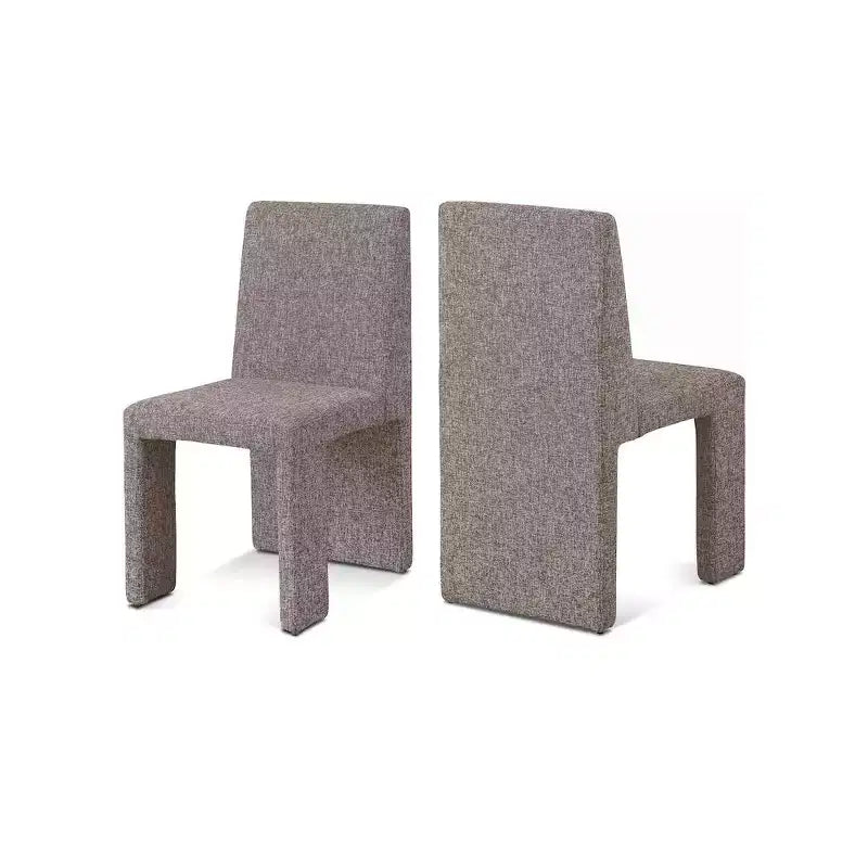 Meridian Furniture Benson Sedia da Pranzo in Tessuto Testurizzato Lino, Set da 2