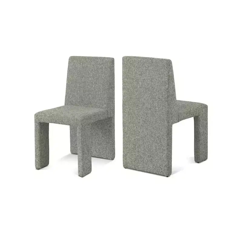Meridian Furniture Benson Sedia da Pranzo in Tessuto Testurizzato Lino, Set da 2
