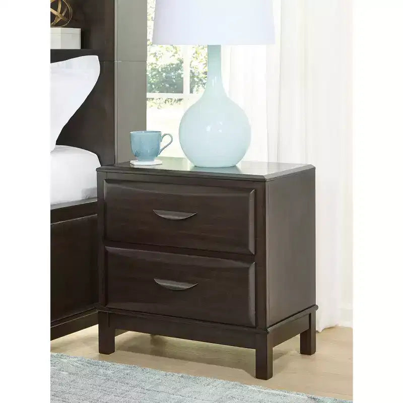 Signature Design by Ashley Vanmore Comodino contemporaneo a 2 cassetti, Marrone scuro