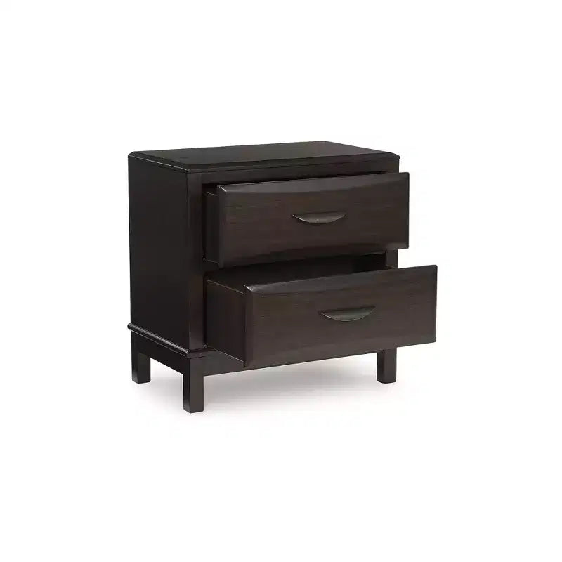 Signature Design by Ashley Vanmore Comodino contemporaneo a 2 cassetti, Marrone scuro