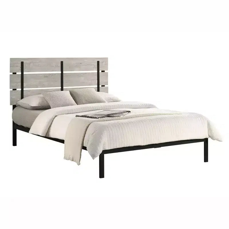 Home Design Hayward Letto a Piattaforma in Metallo, Grigio