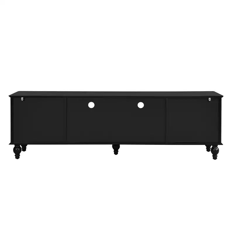 Mobile porta TV ModernLuxe per TV fino a 80", Consolle porta TV per centro di intrattenimento, Consolle multimediale, Mobile porta TV con 2 cassetti, Nero/Bianco