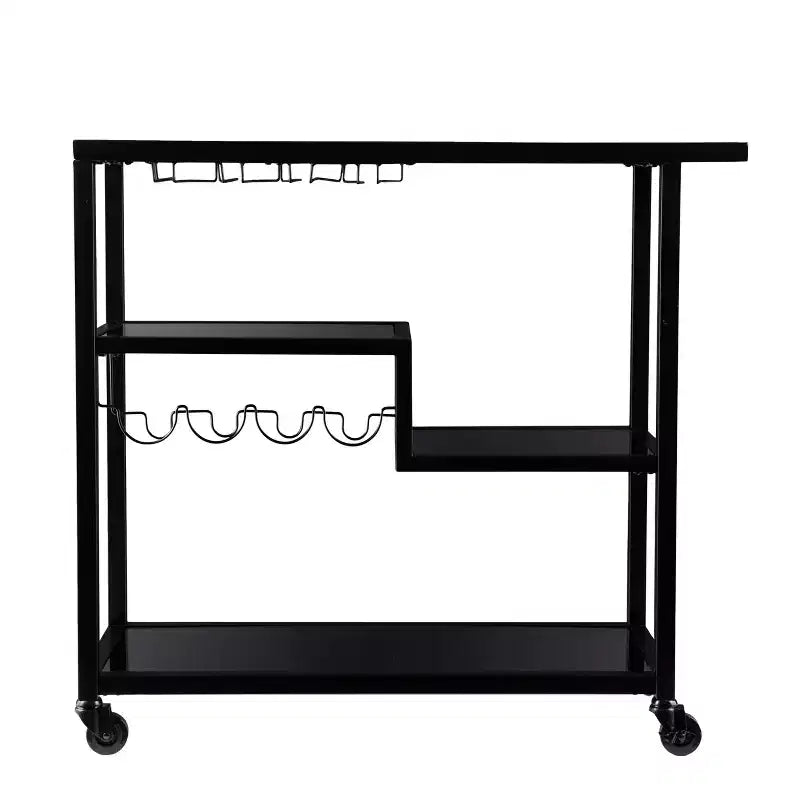 Carrello bar Holly & Martin Zephs - Nero con specchio fumé - SEI