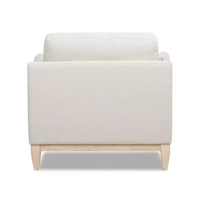 Jennifer Taylor Home Pasadena Poltrona con braccioli in stile moderno rustico, larga 91 cm, colore bianco lino