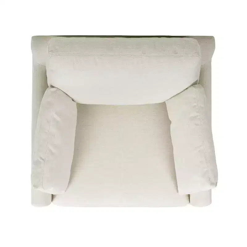 Jennifer Taylor Home Pasadena Poltrona con braccioli in stile moderno rustico, larga 91 cm, colore bianco lino