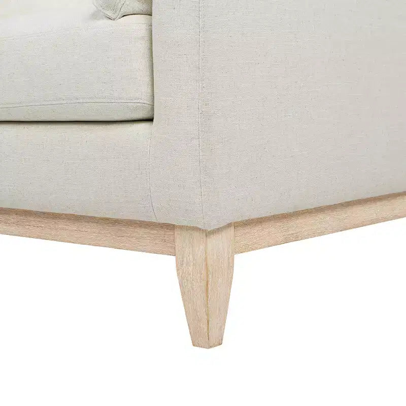 Jennifer Taylor Home Pasadena Poltrona con braccioli in stile moderno rustico, larga 91 cm, colore bianco lino
