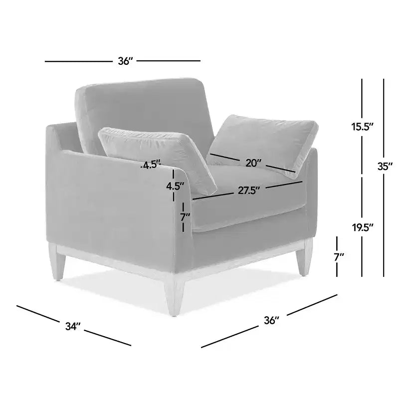 Jennifer Taylor Home Pasadena Poltrona con braccioli in stile moderno rustico, larga 91 cm, colore bianco lino