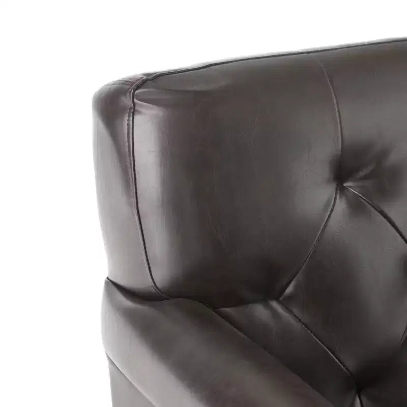 Christopher Knight Home Veronica Poltrona chesterfield contemporanea in pelle rigenerata con braccioli arrotolati