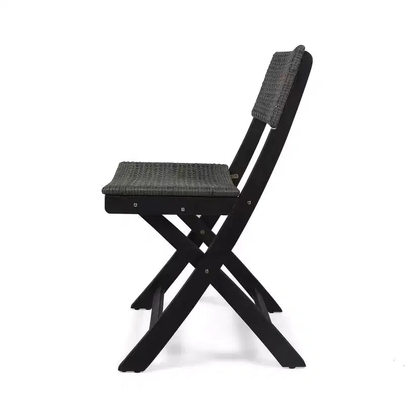 MAYEERTY Set di 2 sedie da bistrò con struttura in metallo, design compatto per interni ed esterni, bar, bistrò