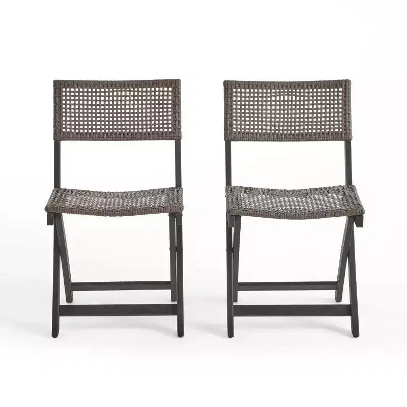 MAYEERTY Set di 2 sedie da bistrò con struttura in metallo, design compatto per interni ed esterni, bar, bistrò