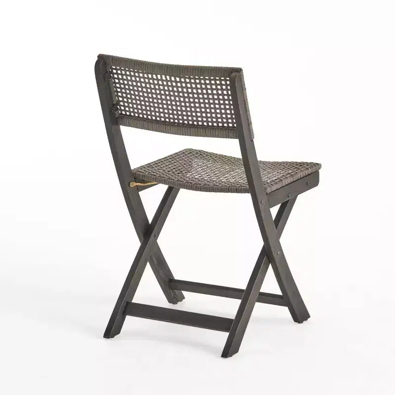 MAYEERTY Set di 2 sedie da bistrò con struttura in metallo, design compatto per interni ed esterni, bar, bistrò