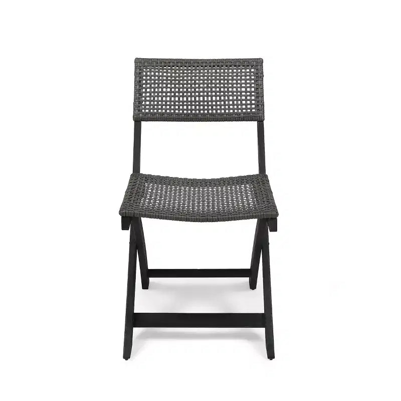 MAYEERTY Set di 2 sedie da bistrò con struttura in metallo, design compatto per interni ed esterni, bar, bistrò
