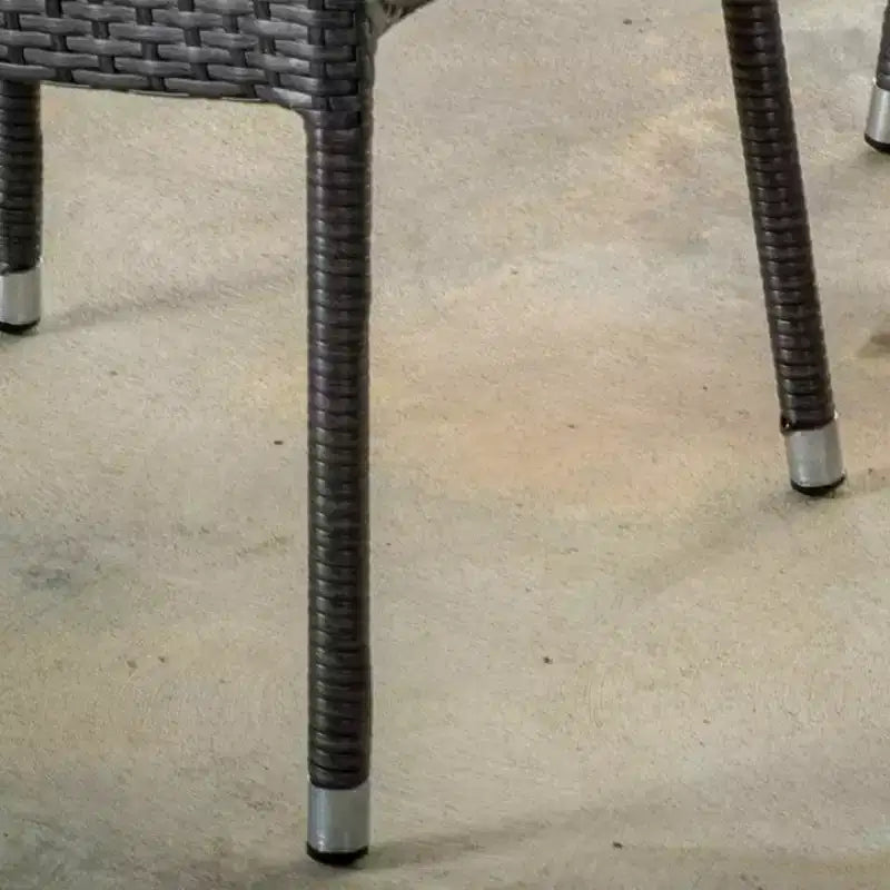 MAYEERTY Poltrona impilabile in vimini di PE grigio, 1 pezzo, resistente alle intemperie, salvaspazio per patio