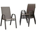 4 sedie da pranzo impilabili, sedie impilabili con tessuto Textilene traspirante e struttura in metallo, sedie da pranzo per esterni per patio, terrazza, cortile