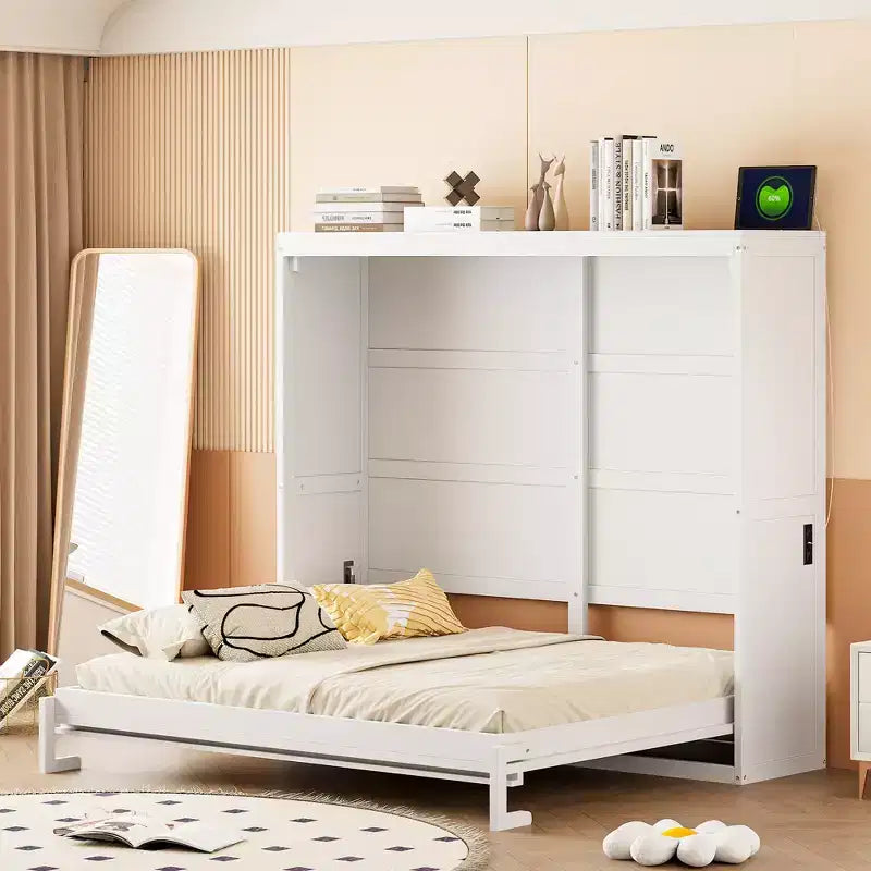 GDFStudio Kitto Letto a scomparsa in legno con porte di ricarica