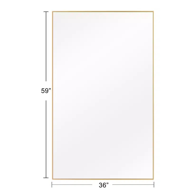 PexFix Specchio da parete rettangolare per bagno con cornice in metallo dorato, 35 pollici L x 59 pollici A