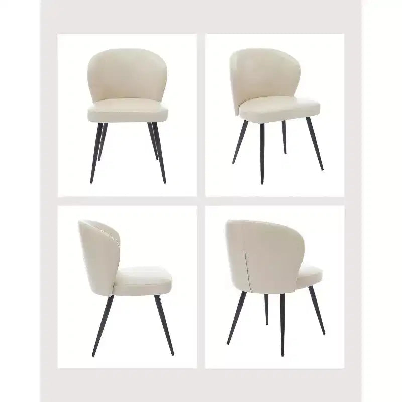 Acekool Sedie da Pranzo Set da 2, Sedie da Cucina Ergonomiche Rivestite in Pelle, Gambe in Acciaio, Facili da Pulire, Capacità 120 kg