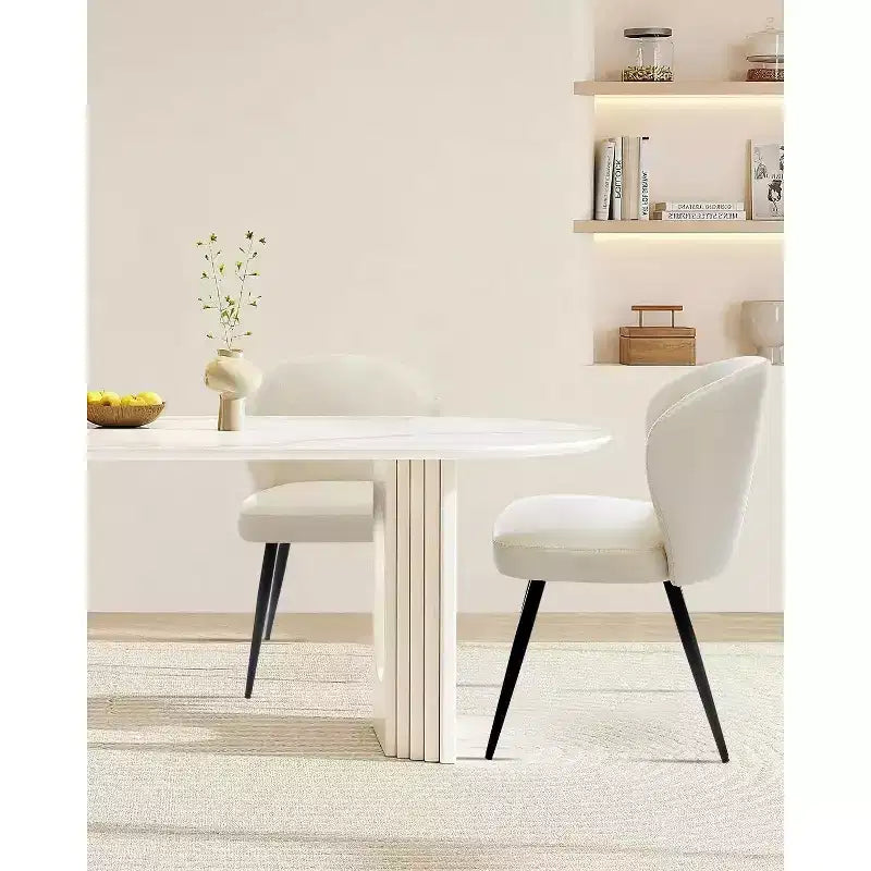 Acekool Sedie da Pranzo Set da 2, Sedie da Cucina Ergonomiche Rivestite in Pelle, Gambe in Acciaio, Facili da Pulire, Capacità 120 kg