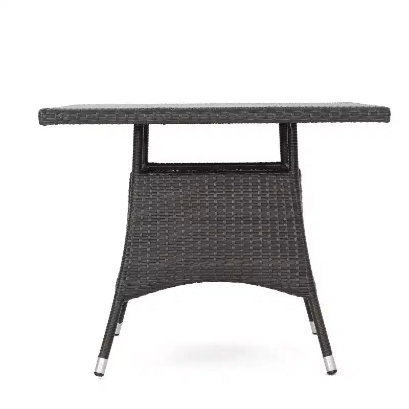 GDFStudio Ronnie Outdoor Wicker and Iron 5 Piece Dining Set