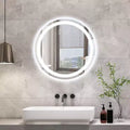 Maxax Modern Round Frameless Led Bathroom Vanity Mirrors Anti-Fog, Dimmable Lights And Shatterproof Mirror