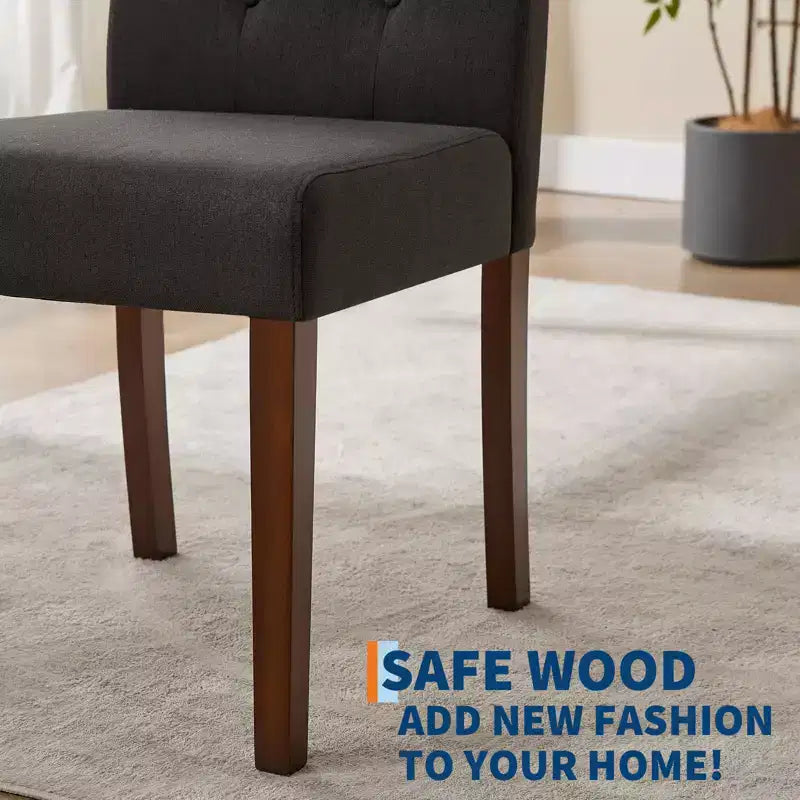 Upholstered Dining Chairs Set of 2, Tufted Kitchen Chair with Padded Seat, Comfy Armless Side Chair, Accent Parson Chairs for Living Room