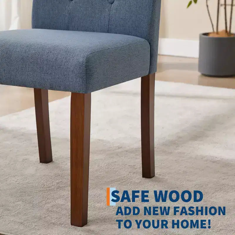 Upholstered Dining Chairs Set of 2, Tufted Kitchen Chair with Padded Seat, Comfy Armless Side Chair, Accent Parson Chairs for Living Room