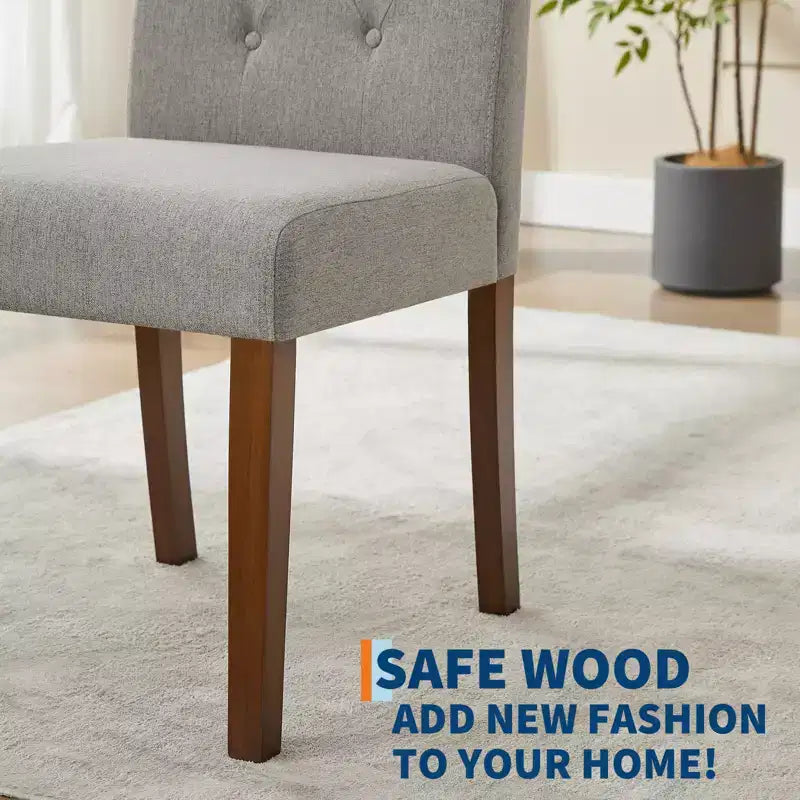 Upholstered Dining Chairs Set of 2, Tufted Kitchen Chair with Padded Seat, Comfy Armless Side Chair, Accent Parson Chairs for Living Room