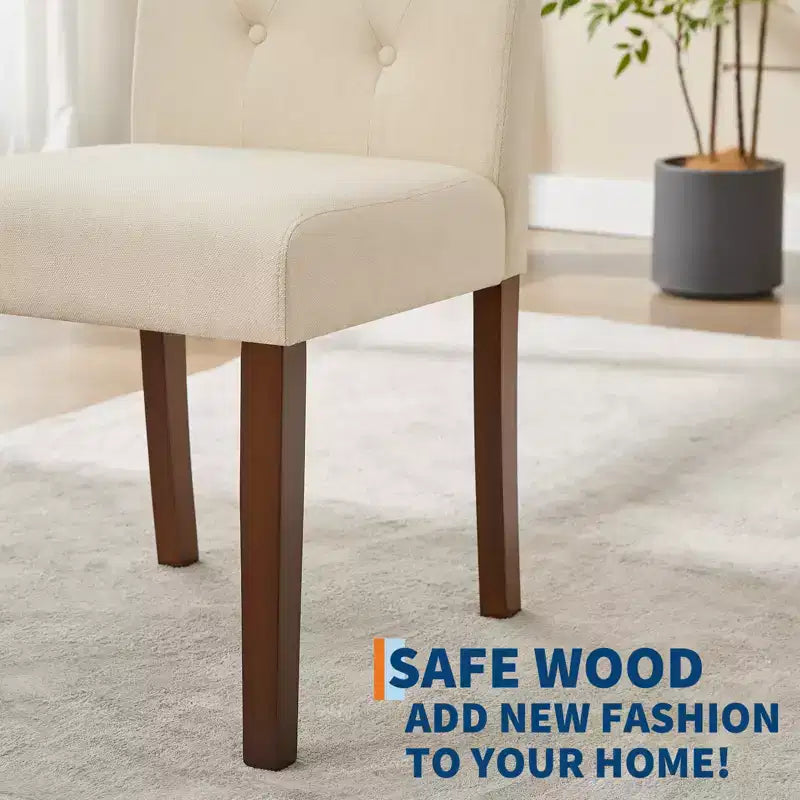 Upholstered Dining Chairs Set of 2, Tufted Kitchen Chair with Padded Seat, Comfy Armless Side Chair, Accent Parson Chairs for Living Room